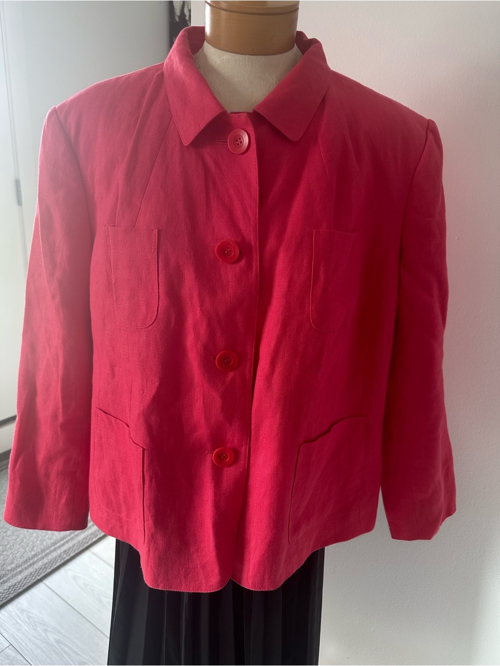 Talbots Hot Pink Button-Front Short Jacket 20W women's petites